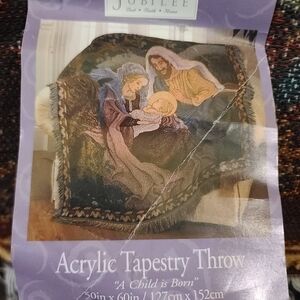 Child Is Born Throw Tapestry